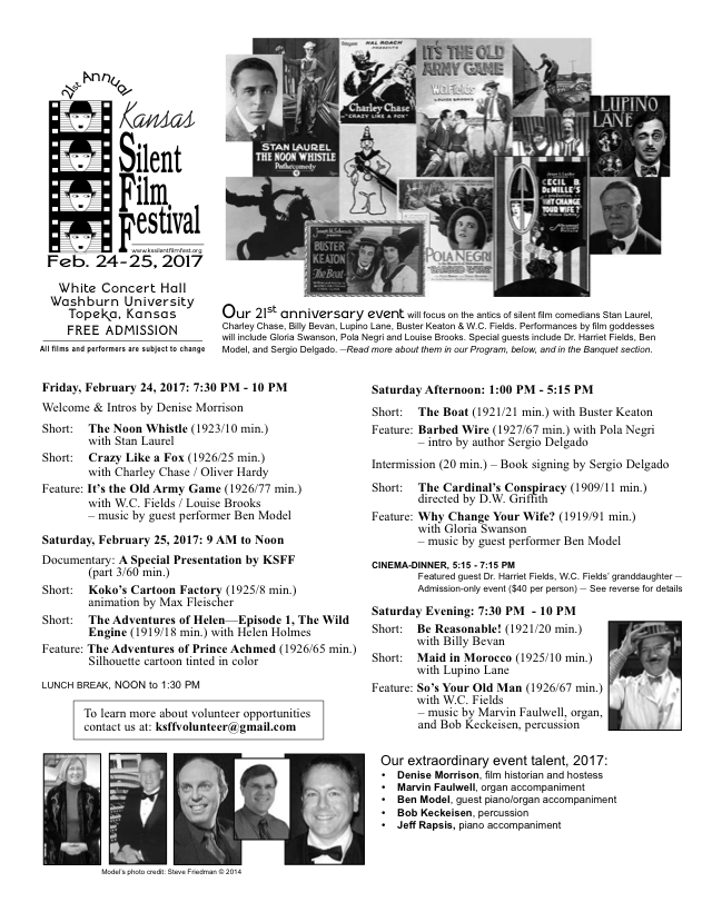 21st Annual KSFF flyer recto side.