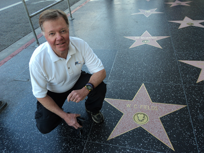Allen at the W.C. Fields Star on Hollywood Blvd.