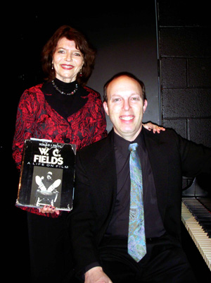 Ben Model and Dr. Harriet Fields backstage at the Alden Theatre.